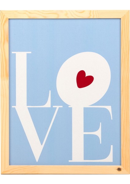 Deco Bold Hearts Duvar Panosu - Mavi - 30X40 cm