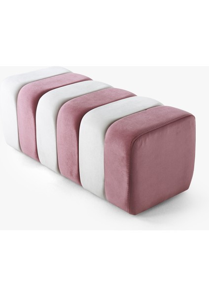 Yarmalı Bench Luna V-13 Pembe Beyaz
