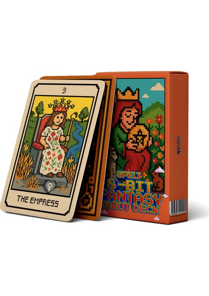78 Kartlı 8-Bit Fantasy Deck 5,9 x 9,2 cm Klasik Mini Tarot Destesi Tarot Kartları