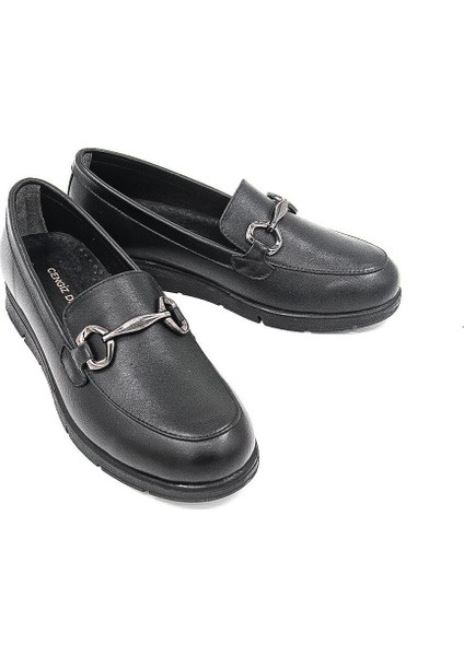 449 Deri Toka Detaylı Kadın Loafer Ayakkabı - Siyah fiyatları