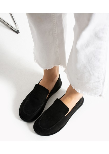 Konforlu Kadın Süet Mokasen Ayakkabı Loafer