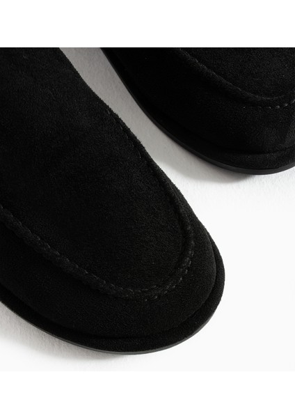 Konforlu Kadın Süet Mokasen Ayakkabı Loafer