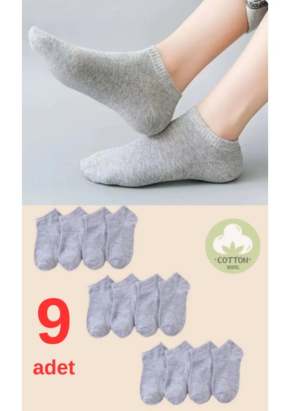 Unisex Patik Çorap 9'lu Terletmez Extra Rahat