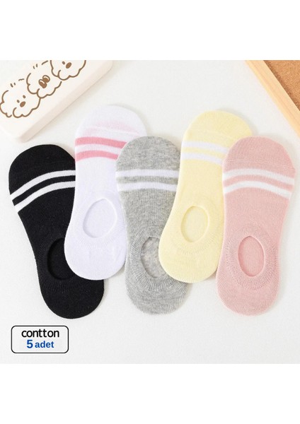 5' Çift Kadın Soft Renkli Görünmez Likralı ve Pamuklu Patik,babet Çorap fırsatları