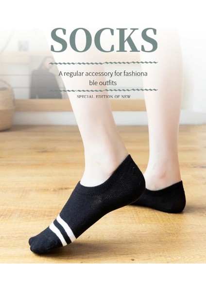 5' Çift Kadın Soft Renkli Görünmez Likralı ve Pamuklu Patik,babet Çorap