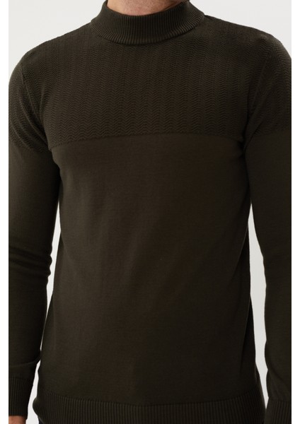 Et 3638 Yarım Boğazlı Dokuma Detaylı Erkek Kazak fırsatları