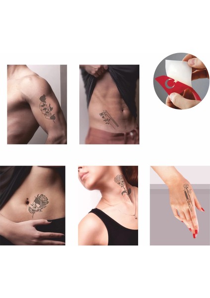 Kurukafa Gül Desenleri Hint Kınası ile Geçici Dövme Yapma Seti fiyatları
