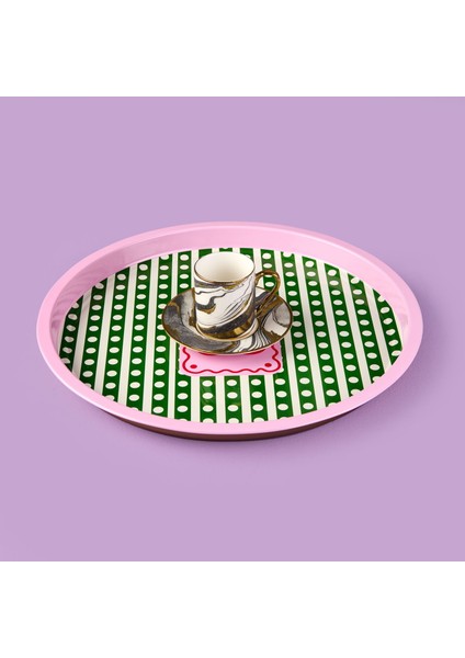 Cherry Desenli Yuvarlak Tepsi - Renkli - 35X35 cm fiyatları