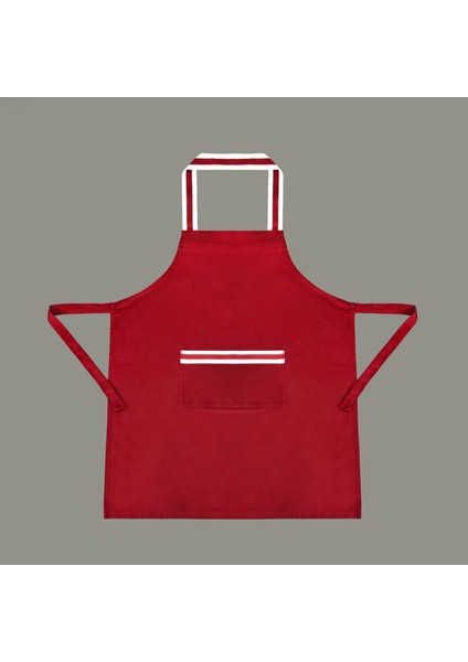 Gabardin Mutfak Önlüğü - Kırmızı - 65X80 cm
