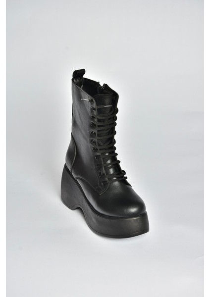 V965202109 Siyah Kalın Dolgu Tabanlı Kadın Bot fırsatları