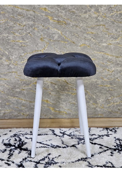 Kare Beyaz Boyalı Konik Ayaklı Tabure - Oturak - Bar Taburesi - Ayaklı Tabure Füme Renk 33 x 48 Boyut/ebat fiyatları