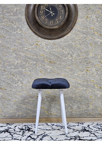 Kare Beyaz Boyalı Konik Ayaklı Tabure - Oturak - Bar Taburesi - Ayaklı Tabure Füme Renk 33 x 48 Boyut/ebat modelleri