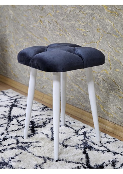 Kare Beyaz Boyalı Konik Ayaklı Tabure - Oturak - Bar Taburesi - Ayaklı Tabure Füme Renk 33 x 48 Boyut/ebat fırsatları