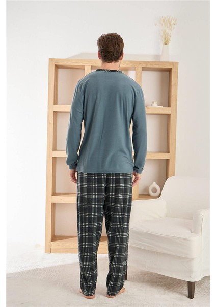 Siyah Gri Ekose Desenli Elegant Erkek pijama takımı fırsatları