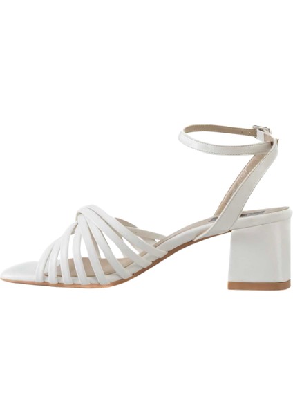 Kadın Topuklu Sandalet Kırık Beyaz fırsatları