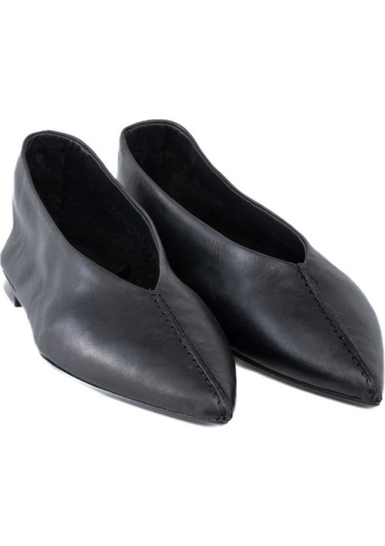 Kadın Deri Siyah Babet Ayakkabı fiyatları