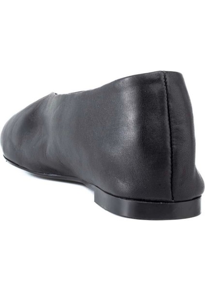 Kadın Deri Siyah Babet Ayakkabı