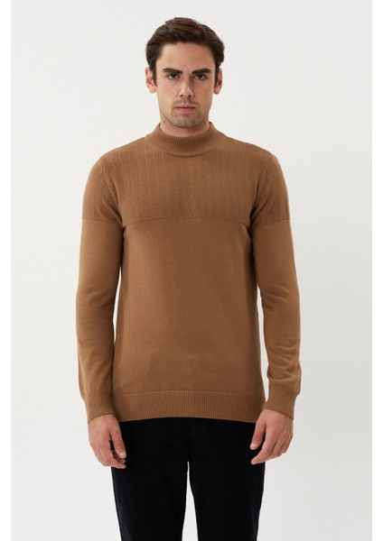 Et 3638 Yarım Boğazlı Dokuma Detaylı Erkek Kazak fiyatları