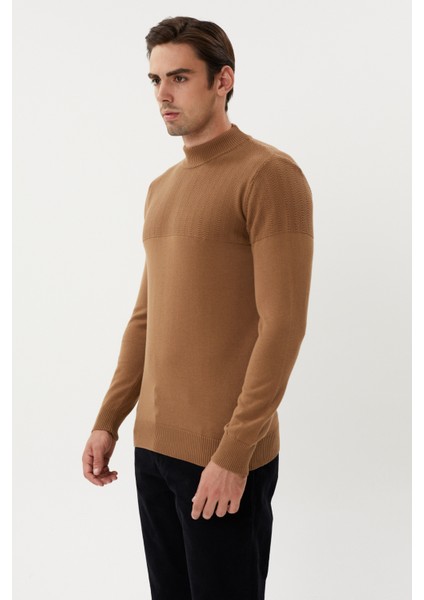 Et 3638 Yarım Boğazlı Dokuma Detaylı Erkek Kazak fırsatları