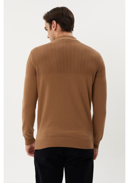 Et 3638 Yarım Boğazlı Dokuma Detaylı Erkek Kazak indirimleri