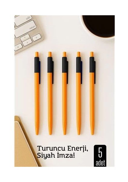 Bfs Tükenmez Kalem Siyah Ofis ve Okul Için Pratik Yazım 5 Li Paket