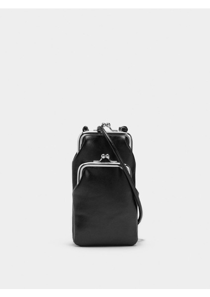 Kiss-Lock Kapamalı Cep Telefonu Çantası