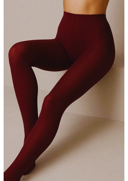 40 Den Opak Mat Bordo Renk Kaçmaz Kadın Külotlu Çorap