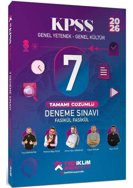 Yediiklim 2026 Kpss Atölye Serisi Genel Yetenek Genel Kültür Fasikül Fasikül 7 Deneme Sınavı Tamamı Çözümlü