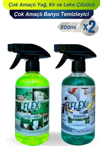 Çok Amaçlı Banyo Temizleyici 500ML + Çok Amaçlı Leke Çözücü 500ML