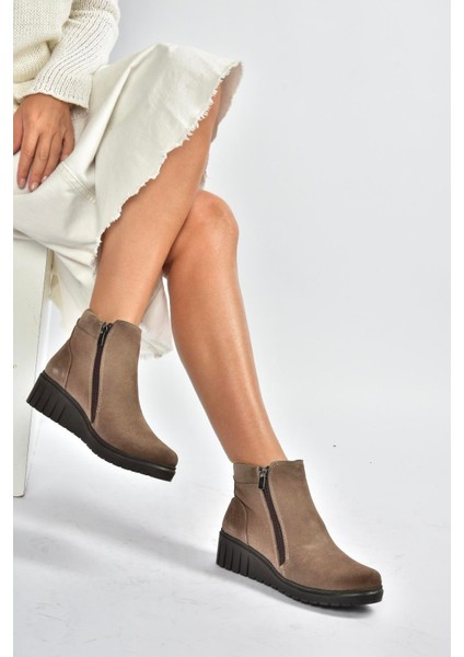 V324800402 Vizon Hakiki Deri Süet Kadın Bot fırsatları