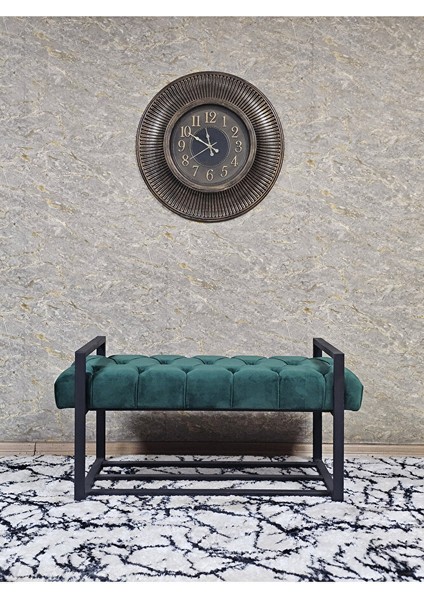 Siyah Boyalı Metal 80 cm Puf Bench - Antre Puf - Hol Bench - Puf - Oturak - Bench Yeşil Renk 90 x 45 Boyut/ebat modelleri