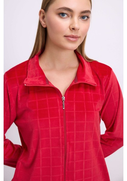 11565 Bayan Pijama Takım -Kırmı - -- M