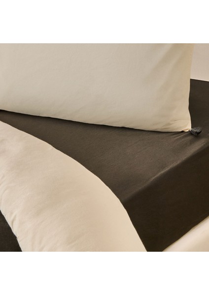 Soft Colorful Çift Kişilik Nevresim Takımı - Krem / Antrasit fiyatları