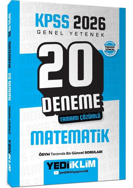 Kpss 2026 Genel Yetenek Matematik Tamamı Çözümlü 20 Deneme