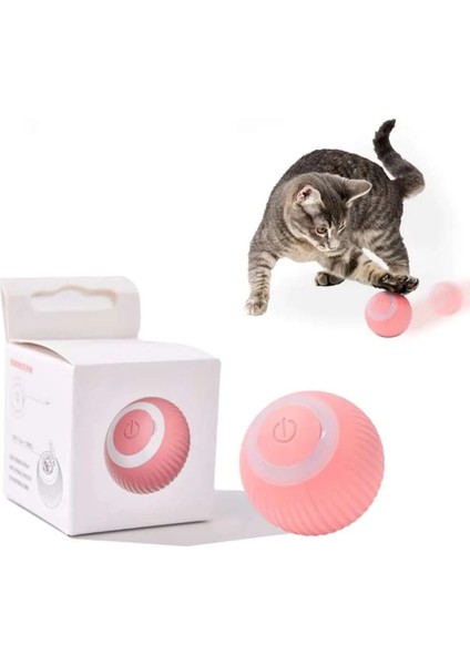 Interaktif Şarjlı Kedi Köpek Topu, LED Akıllı Kedi Topu, Kendinden Hareketli 360 Kedi Oyuncağ