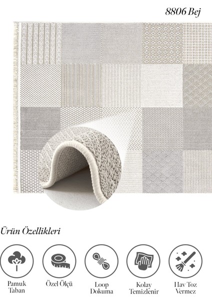 Boca J. 8006 Soft Geometrik Özel Ölçü Bukle Yumuşacık Salon Antre Mutfak Halı Yolluk fırsatları