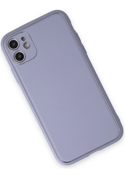 Bfs iPhone 12 Kılıf Coco Deri Silikon Kapak - Açık Lila modelleri