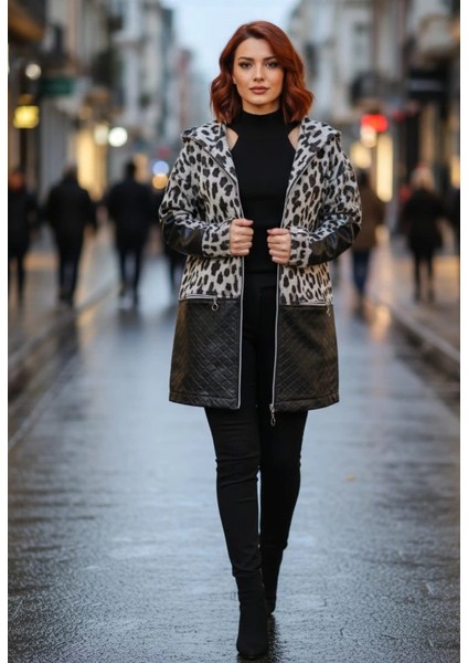 Jennifer Deri Kombineli Kapüşonlu Kaban