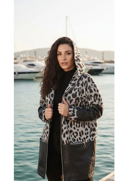 Jennifer Deri Kombineli Kapüşonlu Kaban modelleri