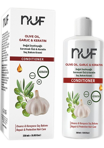 Nuf Doğal Zeytinyağı, Keratin ve Sarımsak Yetişikin Saç Kremi 250 ml