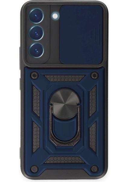 Bfs Samsung Galaxy S23 Kılıf Pars Lens Yüzüklü Silikon - Lacivert