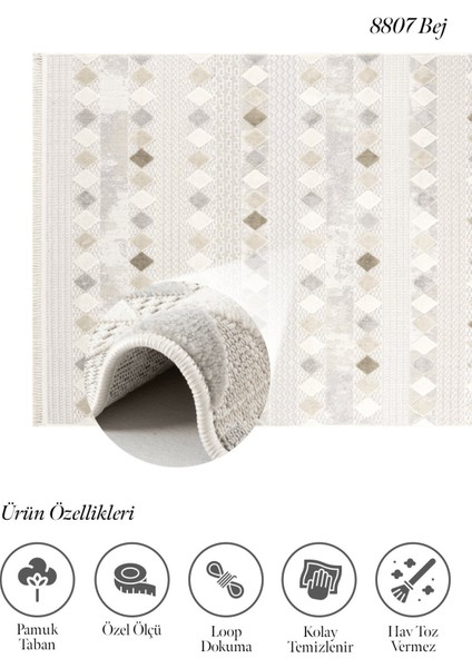 Boca J. 8008 Soft Geometrik Özel Ölçü Bukle Yumuşacık Salon Antre Mutfak Halı Yolluk fırsatları