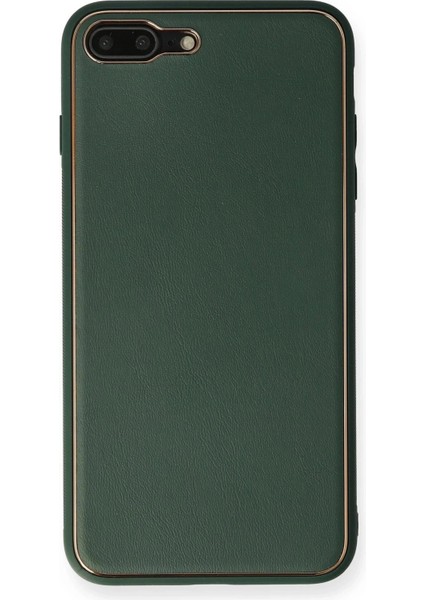 Bfs iPhone 8 Plus Kılıf Coco Deri Silikon Kapak - Yeşil