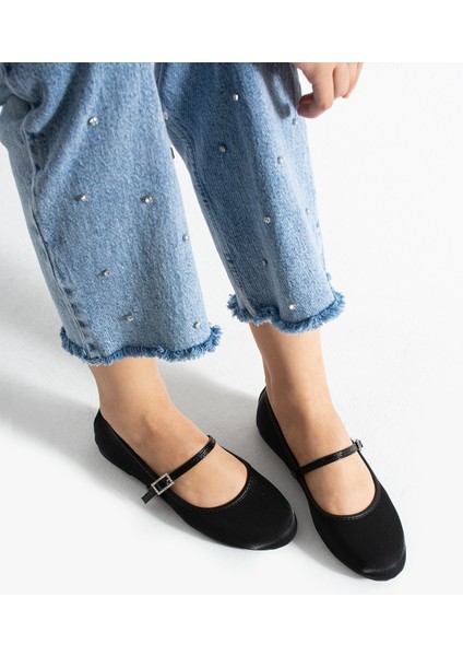 Felix Kadın Taş Tokalı Mary Jane Ayakkabı Babet