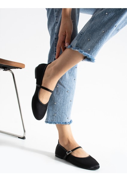 Felix Kadın Taş Tokalı Mary Jane Ayakkabı Babet