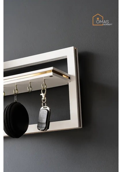 Premium Gold Detaylı Ahşap 6'lı Anahtarlık Askısı, Ahşap Anahtarlık Askısı modelleri