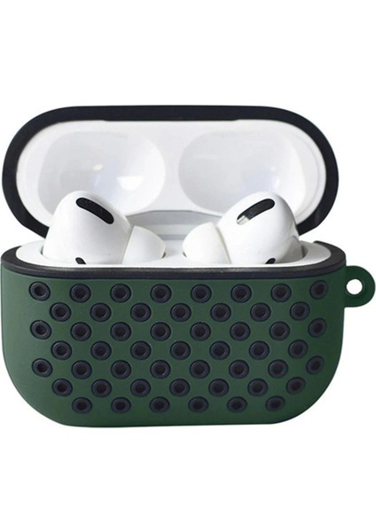Bfs Airpods Pro 2 (2.nesil) Spor Delikli Kılıf - Haki Yeşil-Siyah
