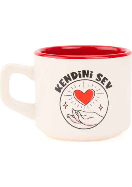 Tasarım Kendini Sev Sloganlı Venüs Kupa - Renkli - 195 ml fiyatları