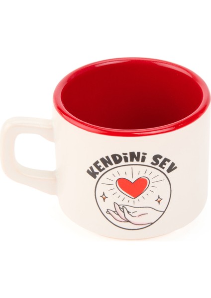 Tasarım Kendini Sev Sloganlı Venüs Kupa - Renkli - 195 ml modelleri