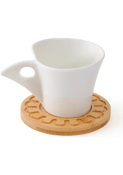 Belina 12 Parça Bambu Tabaklı Çay Fincan Takımı - Beyaz modelleri